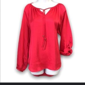 Silky pink peasant top #62